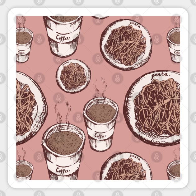 Crtl Coffee Pasta Sticker by Cottonbutton